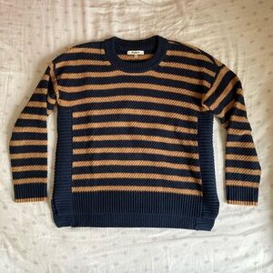 Madewell Striped Pickford Pullover Sweater in Deep Navy, size XXS